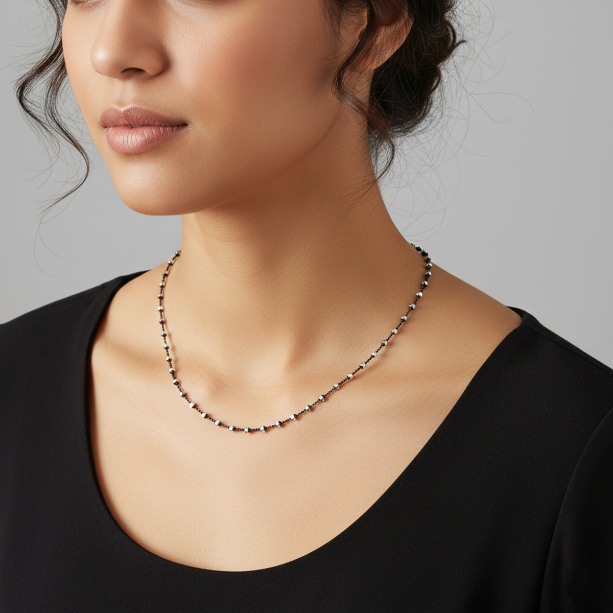 925 sterling silver beaded necklace