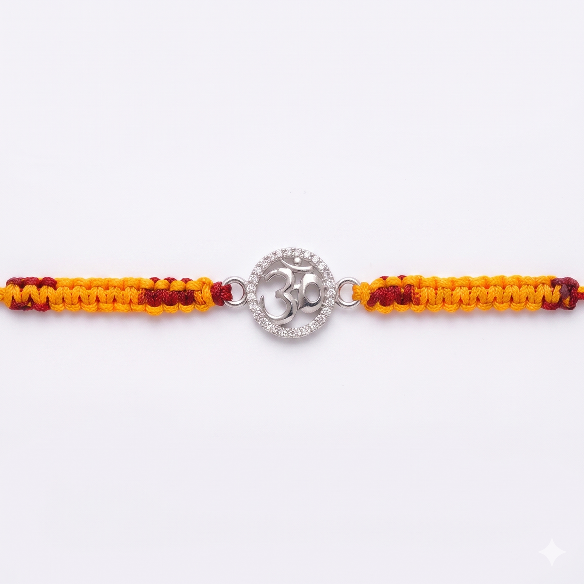Classic Plain Rakhi in 925 Sterling Silver-Om