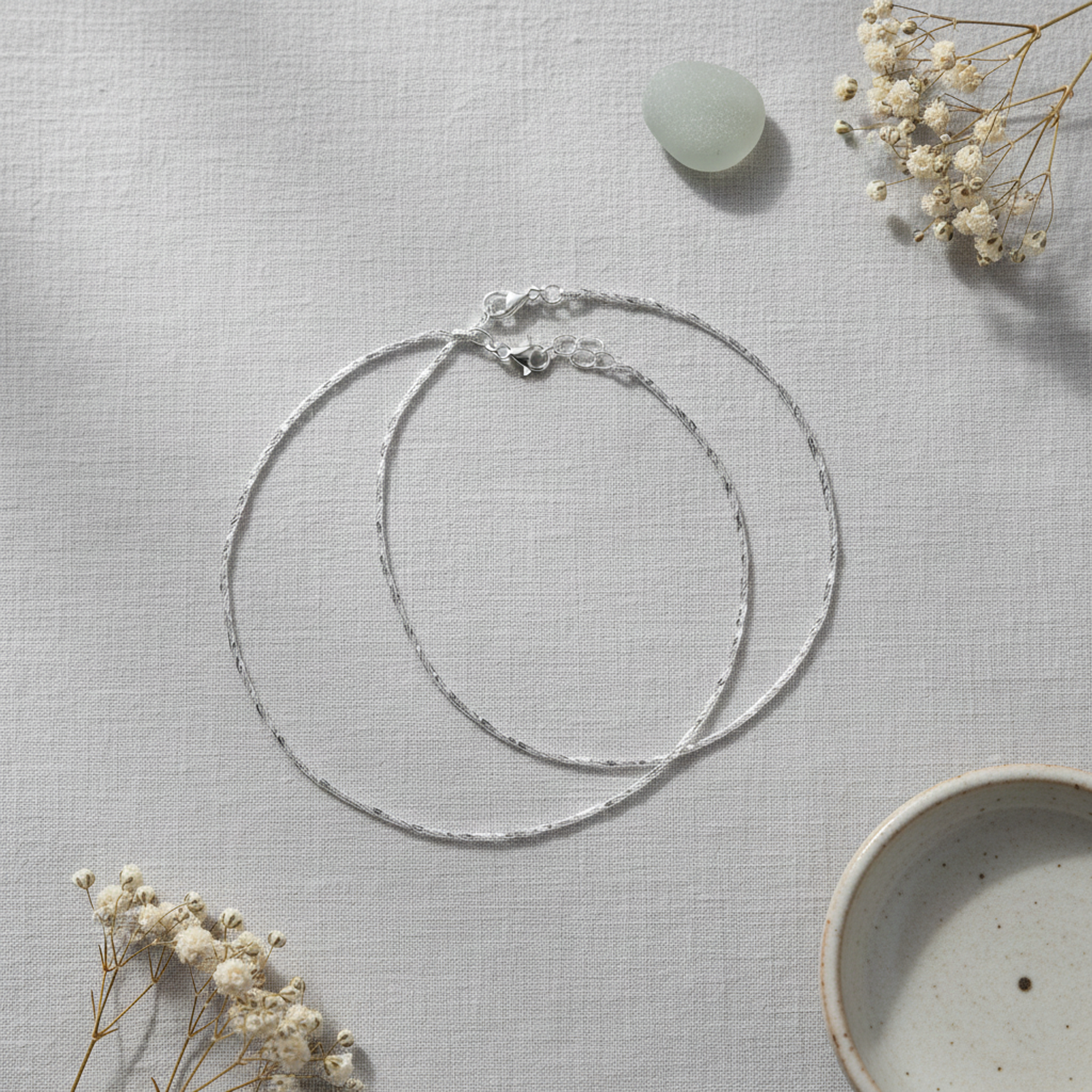 925 Sterling Silver Textured Anklet