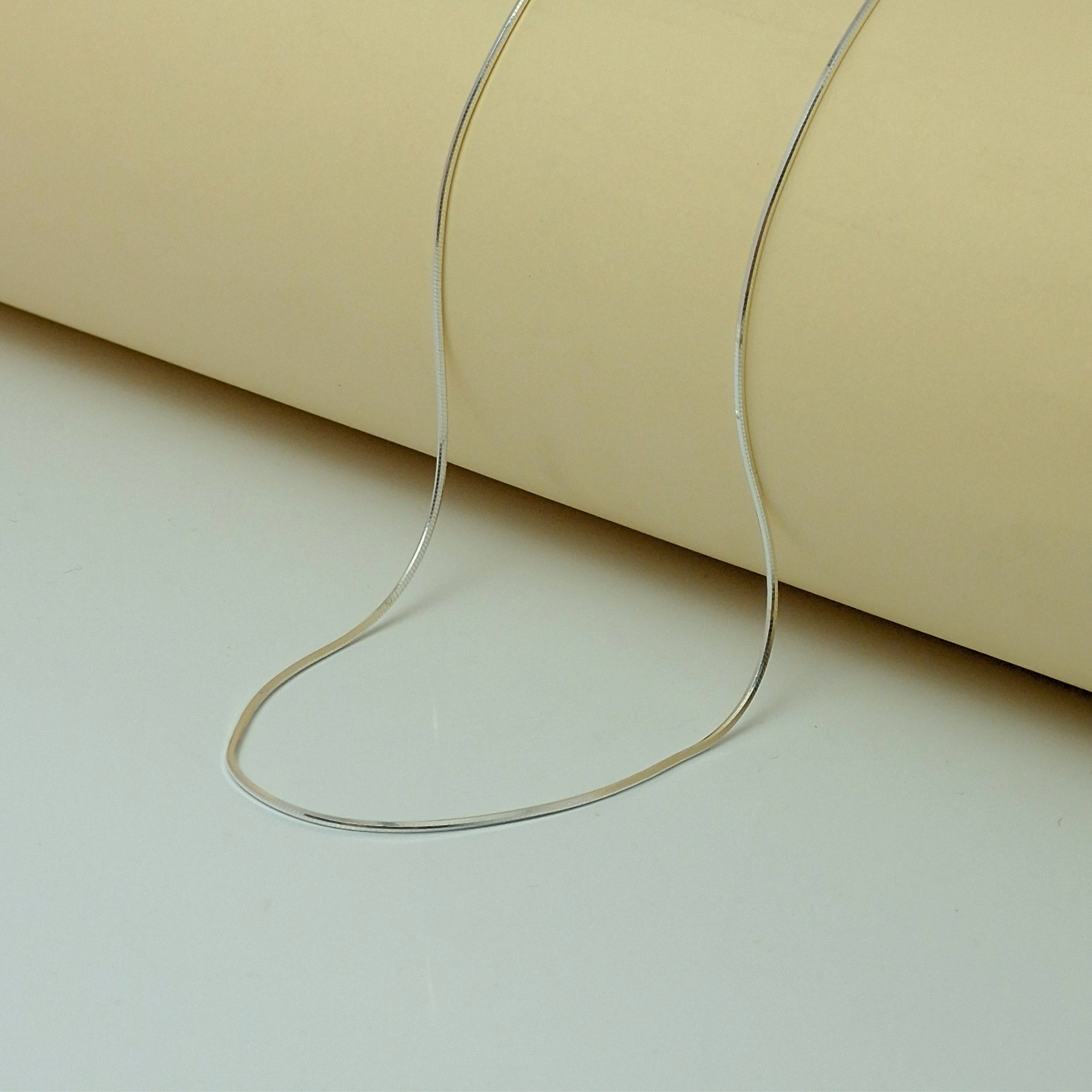925 Silver Flat Snake Chain Necklace – Sleek & Minimal
