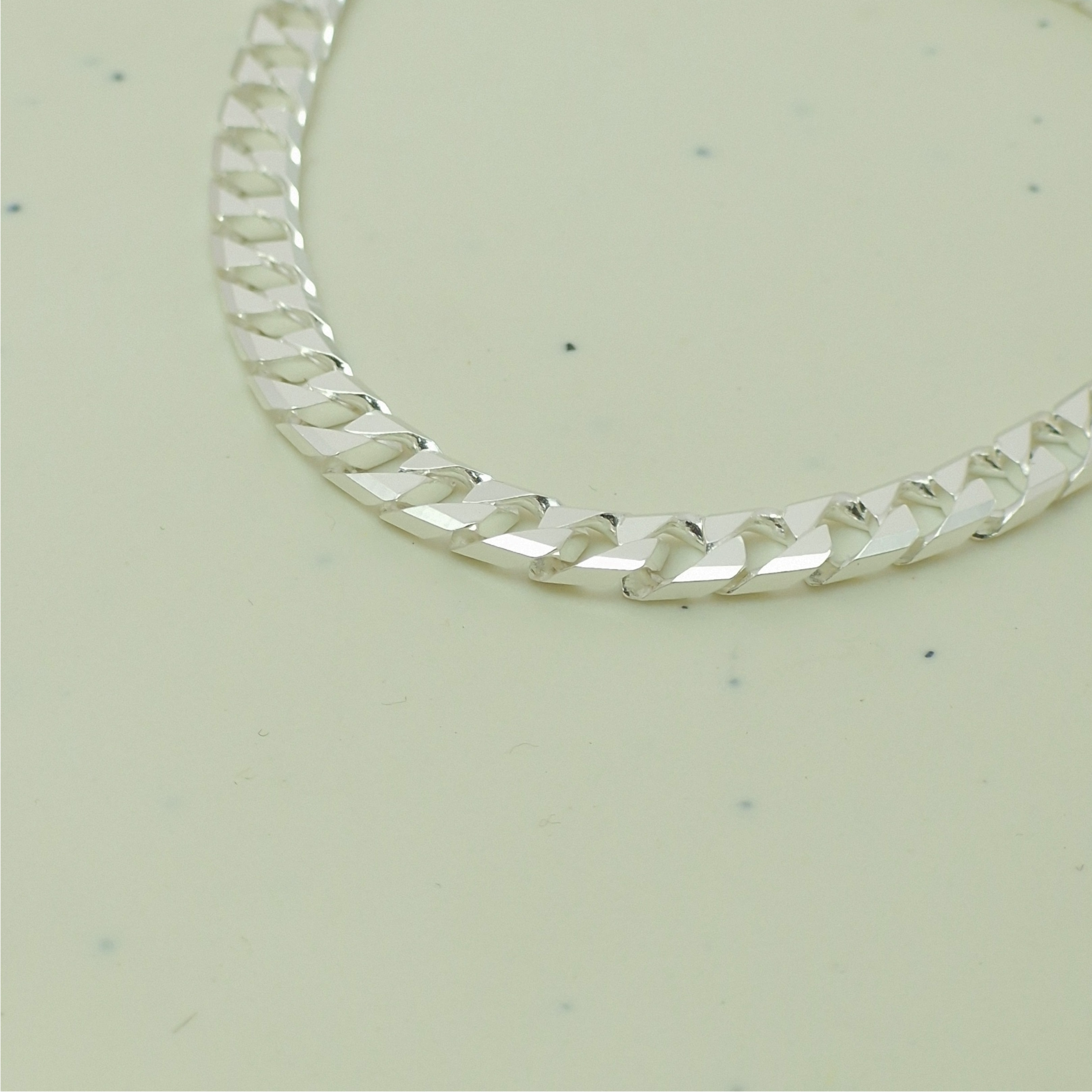 Men’s Pure 925 Silver Flat Cuban Link Bracelet – Sleek & Strong