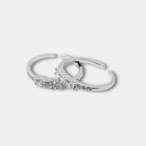 925 Silver Adjustable Zircon Toe Ring – Elegant Sparkle for Your Feet
