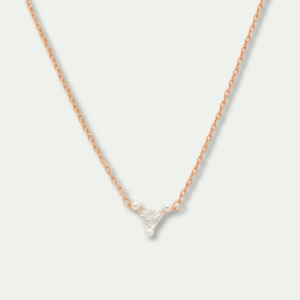 925 Silver Rose Gold Triangle Pendant Necklace with Pearls