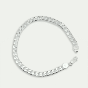Men’s Pure 925 Silver Flat Cuban Link Bracelet – Sleek & Strong