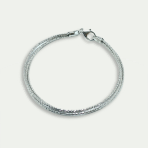 925 Silver Textured Snake-Style Bracelet – Unisex Daily Wear